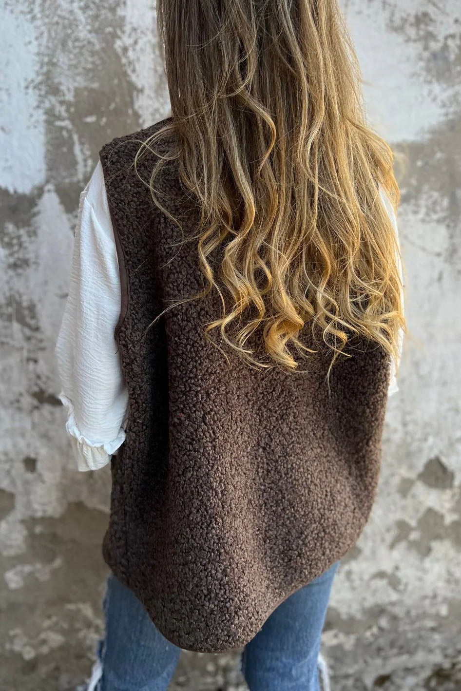 Elegant Sherpa Weste Damenjacke - IdealeKleiden