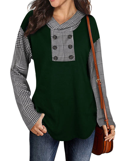Women's Top Asymmetrical Plaid Chic
