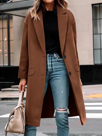 Women's Elegant Long Wool Trench Coat Classic