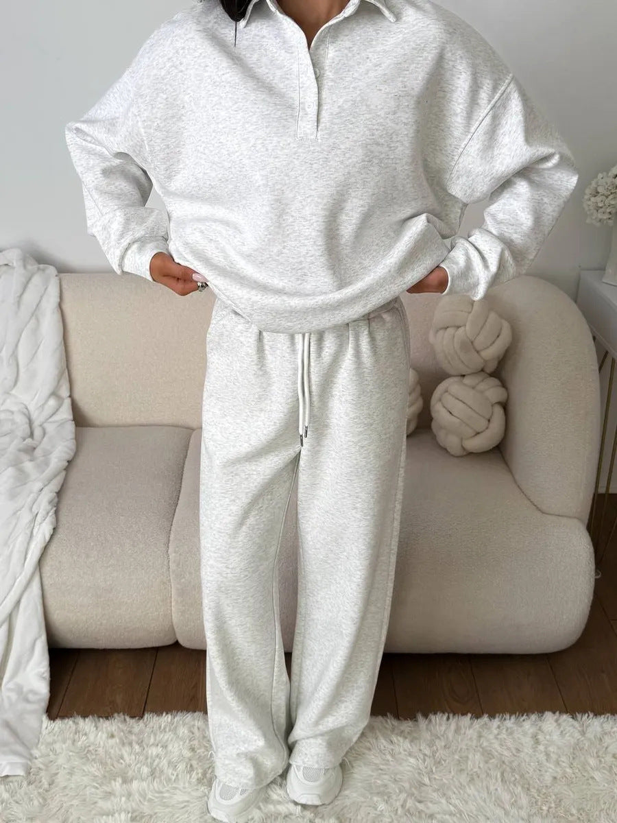 Women's Lightweight Polo Shirt and Comfort Trousers Set
