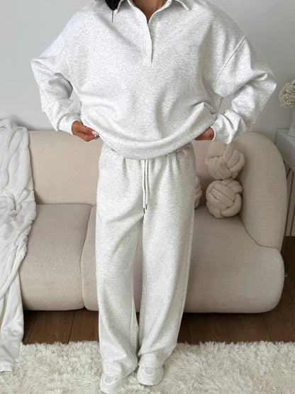 Women's Lightweight Polo Shirt and Comfort Trousers Set