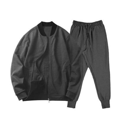 Men's Sporty Elastic Leisure Suit with Pockets