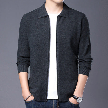 Elegant Wool Cardigan Slim Fit Zipper