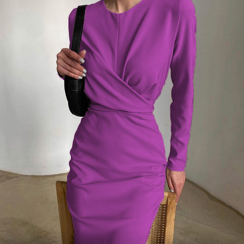 Women's Wrap Dress Elegant Long Sleeve Flowy Cut