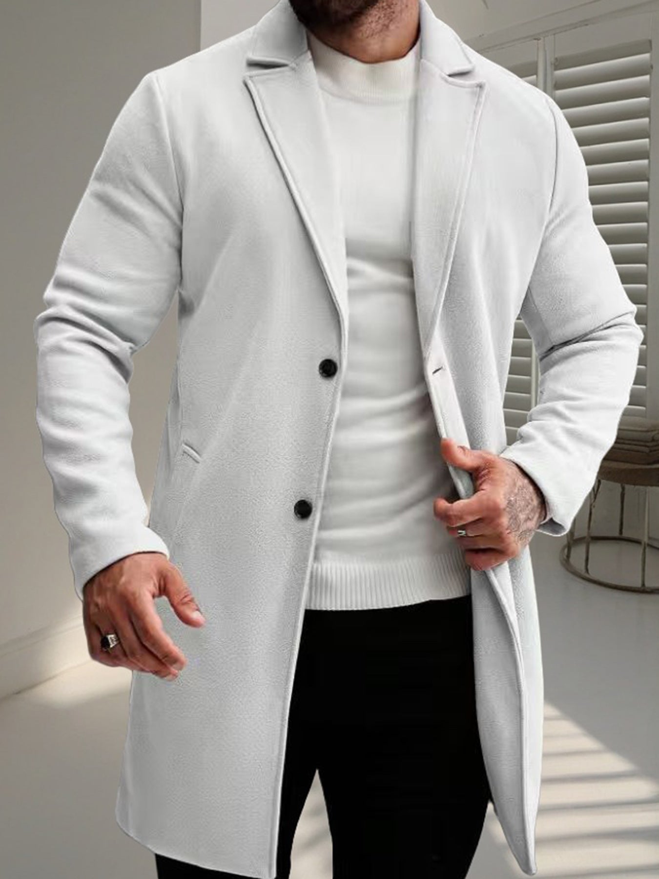 Men's Wool Coat Elegant Stylish Winter