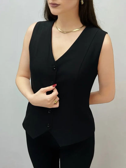 Women's Vest Elegant Design V-Neck