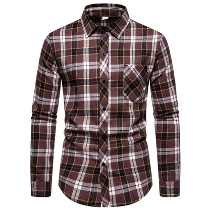 Men's Checkered Modern Shirt Chest Pocket
