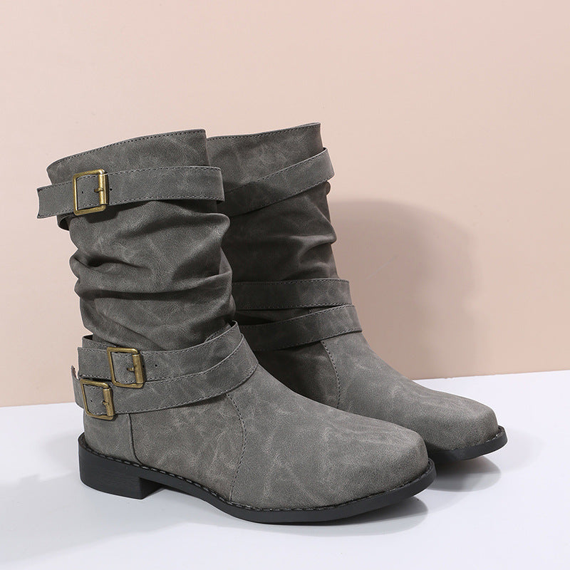 Women's Boots Robust Fashion Buckle