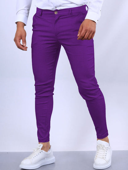 Men's Slim-Fit Chino Trousers Elegant Comfortable