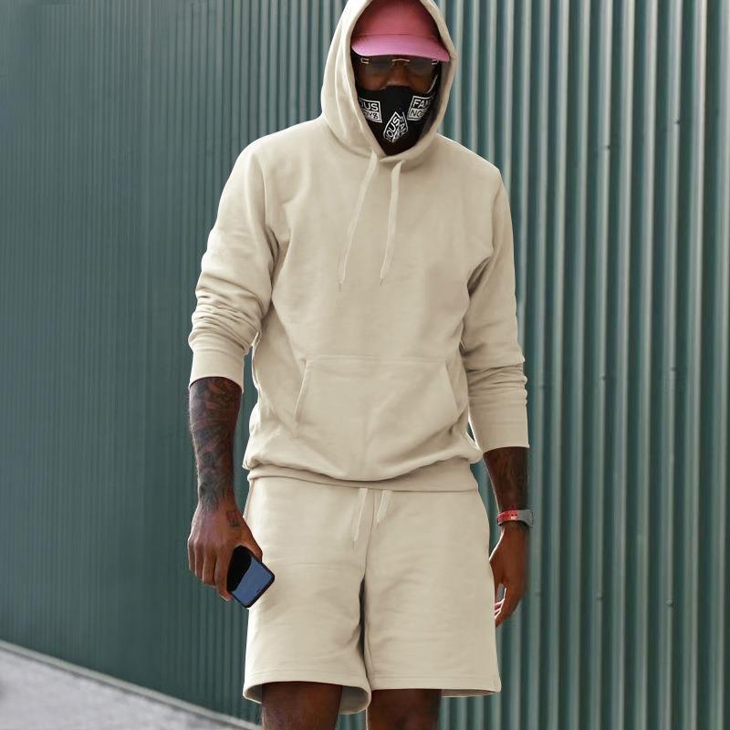 Men's Sportswear Set Sweat Hoodie Shorts Comfort