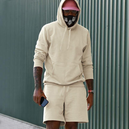 Men's Sportswear Set Sweat Hoodie Shorts Comfort