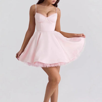 Women's Skater Dress Lace Strappy Elegant Fitted