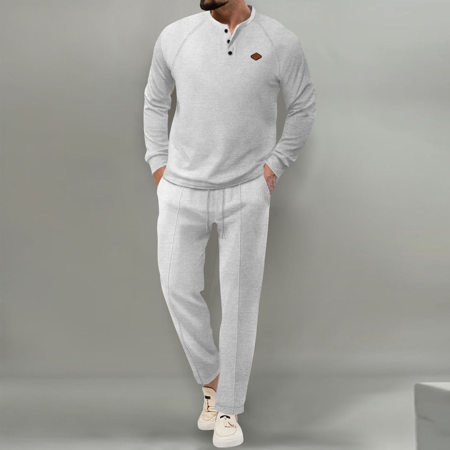 Men's Casual Suit Elegant Buttons and Stylish Pockets