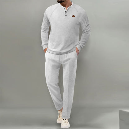 Men's Casual Suit Elegant Buttons and Stylish Pockets