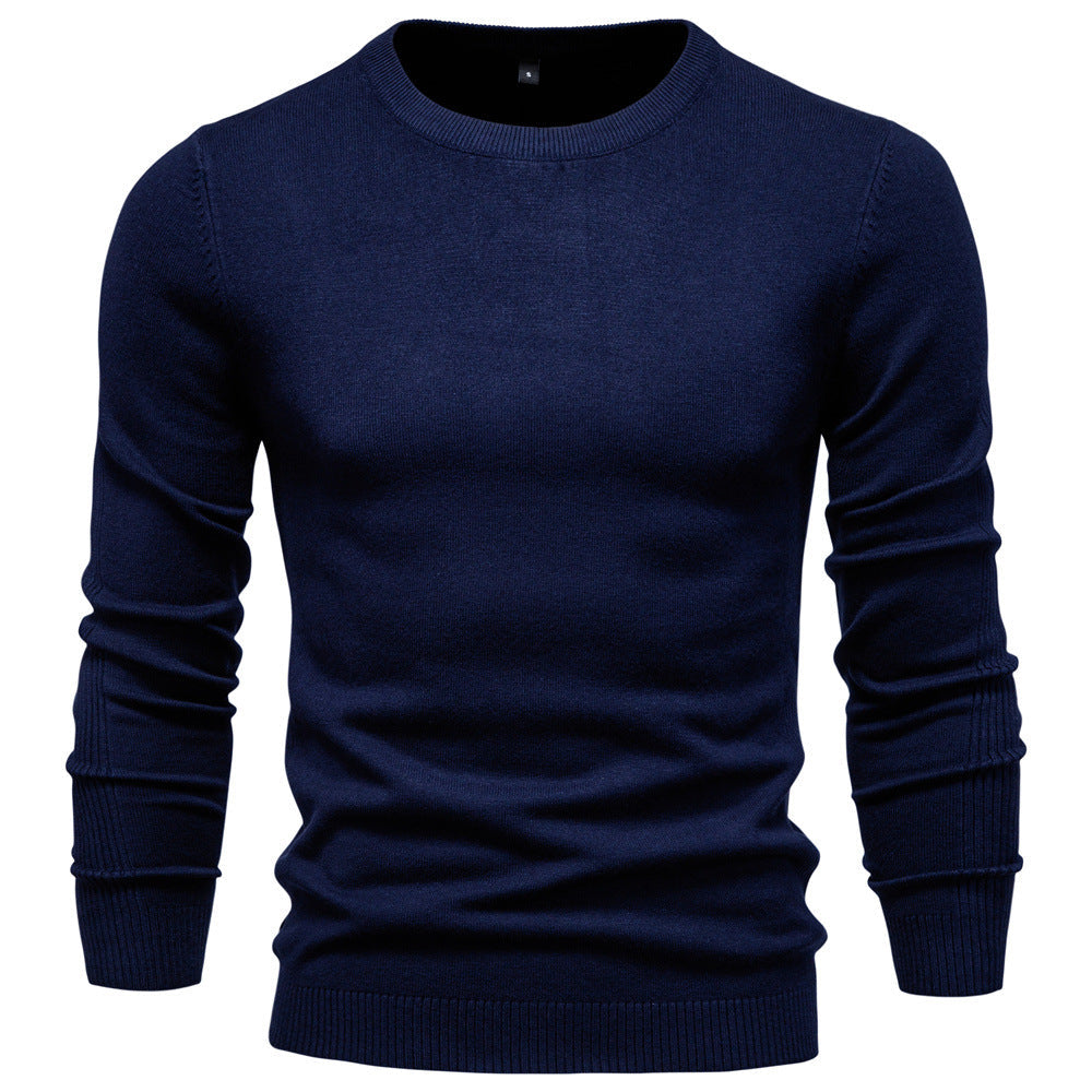 Men's Round Neck Cotton Sweater Elegant Design
