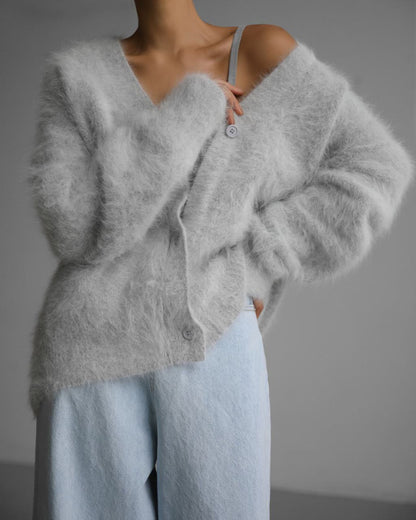 Fashionable Cardigan with Buttons Loose Style