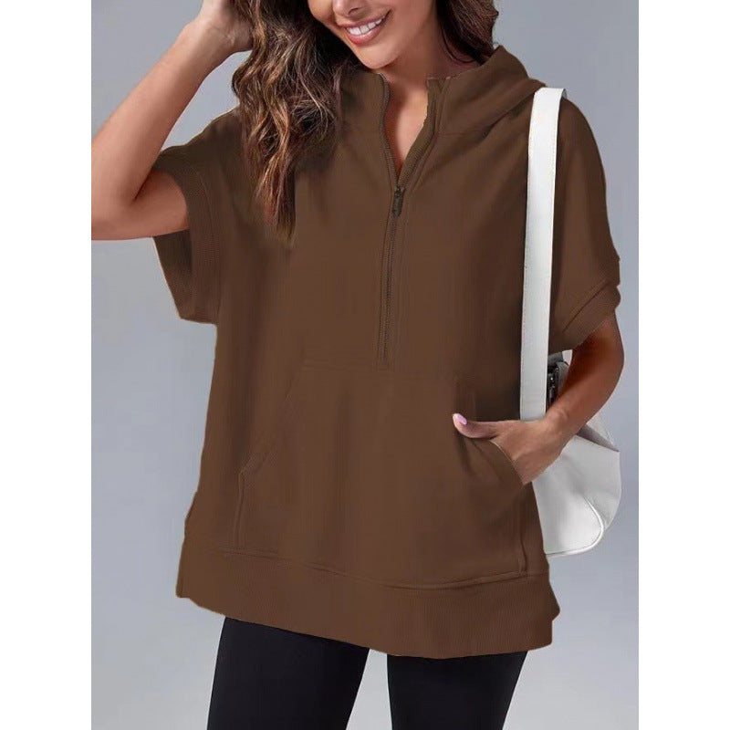 Women's Hooded Sweatshirt Casual With Pockets And Zipper