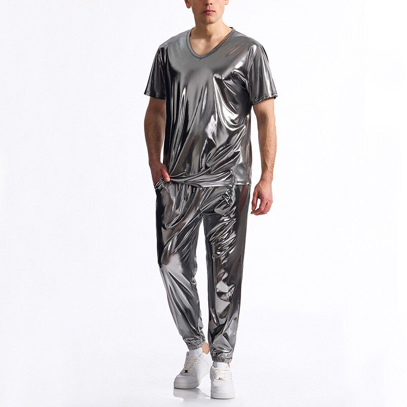 Men's Shiny Modern Elastic Sports Tracksuit