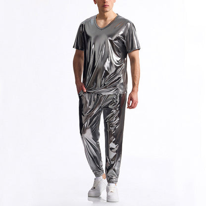 Men's Shiny Modern Elastic Sports Tracksuit