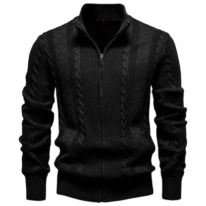 Men's Cardigan Zip Textured Modern