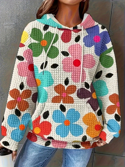 Women's Floral Hoodie for Leisure
