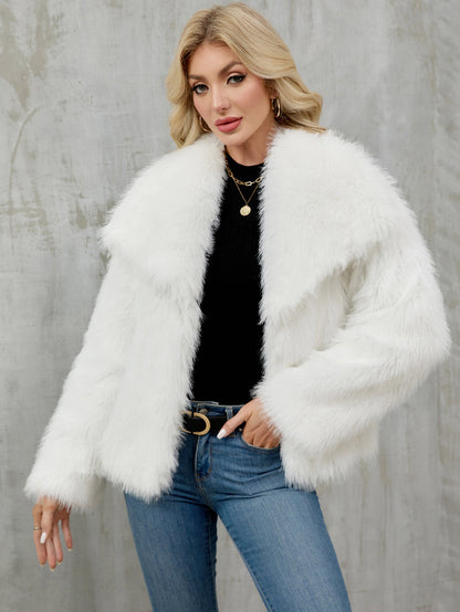 Women's Oversized Faux Fur Jacket Soft Voluminous
