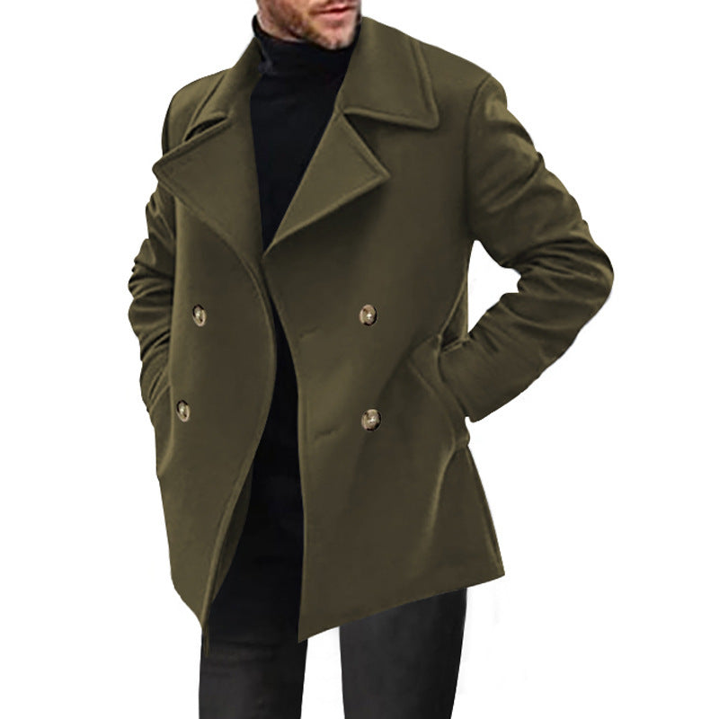 Men's Wool Coat Elegant Double-Breasted