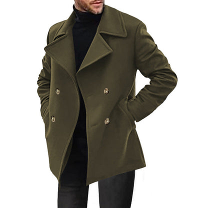 Men's Wool Coat Elegant Double-Breasted