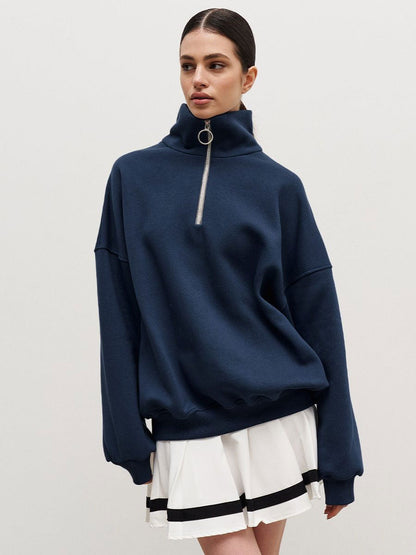 Women's Modern Zip High-Neck Sweater