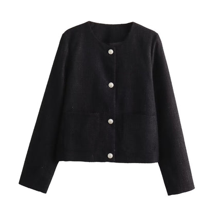 Women's Elegant Short Jacket With Pockets