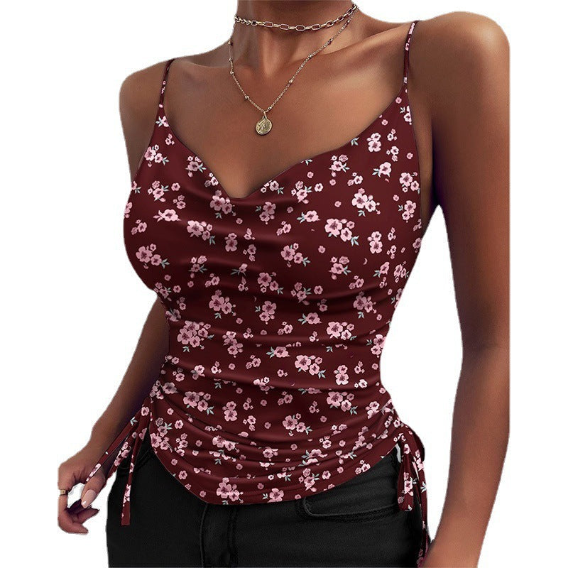Women's Top Leopard Print Satin Lace