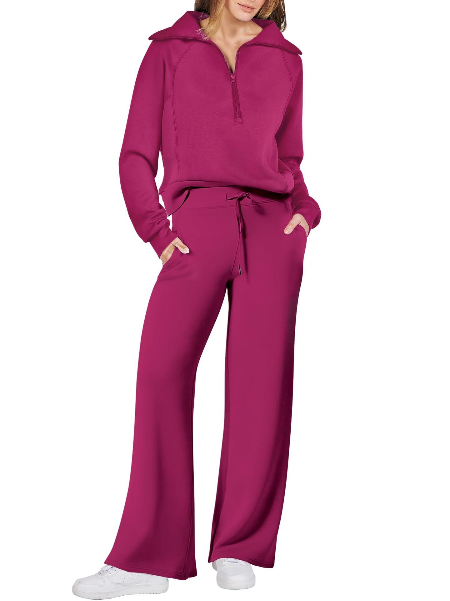 Women's Sporty Two-Piece Set Soft Comfortable High-Neck