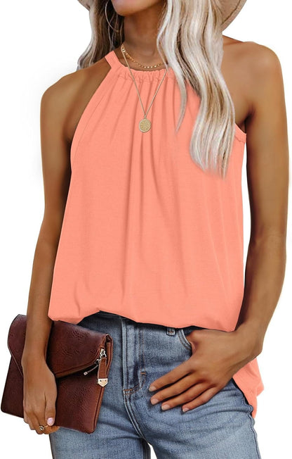 Women's Summer Top Ruched Neckline Elegant