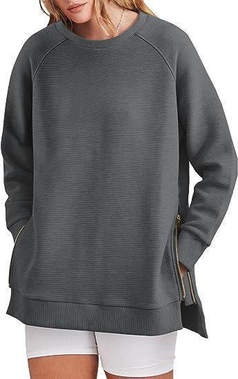 Women's Comfortable Zippered Sweatshirt with Pockets
