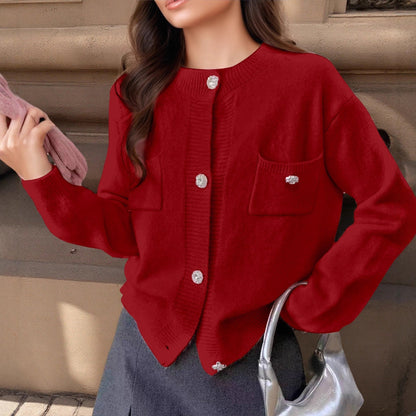 Women's Cardigan Wool Blend Generous Cut