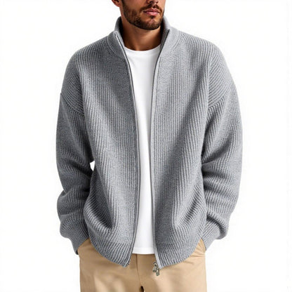 Men's Cardigan High-Collar Zipper Practical