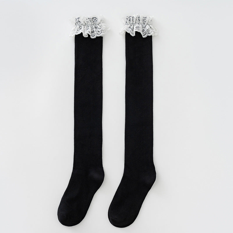 Damen Overknee Strümpfe Romantic Spitze Elegant