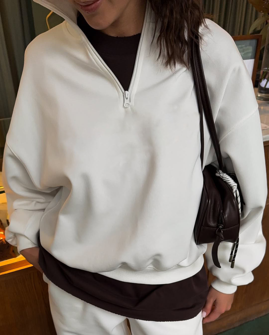 Women's Fleece Tracksuit Stand-up Collar Zipper