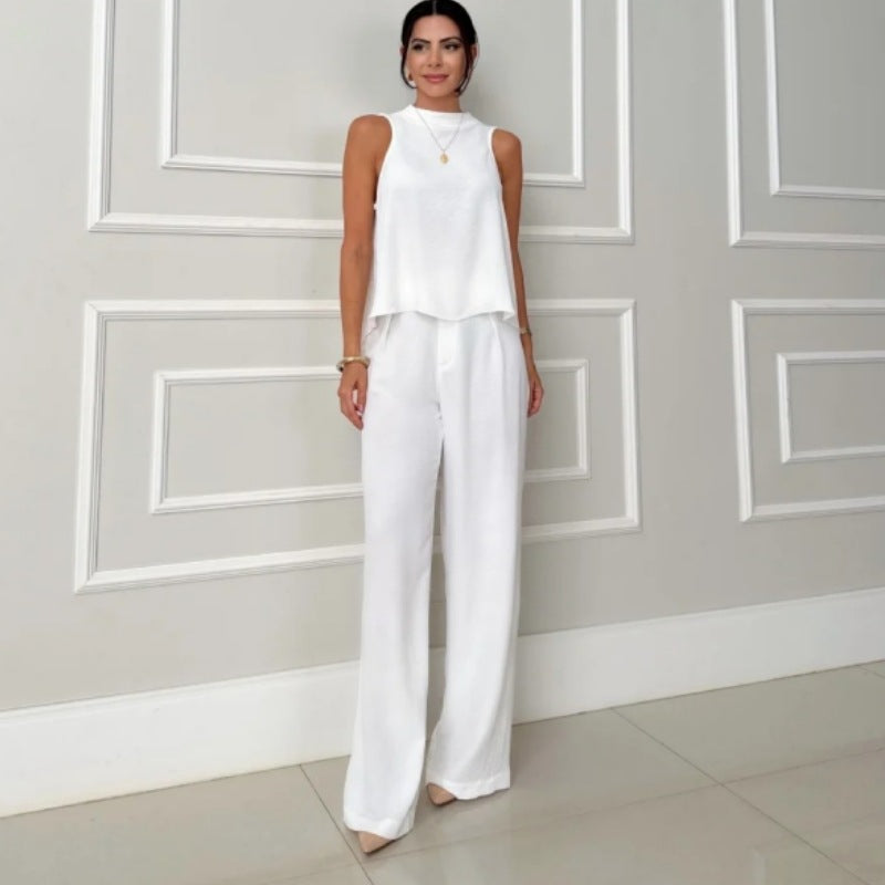 Women's Set Elegant Blouse and High-Waisted Trousers