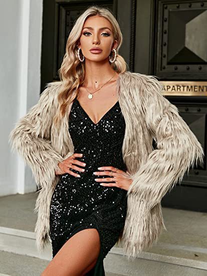 Women's Luxury Faux Fur Jacket Fluffy & Elegant