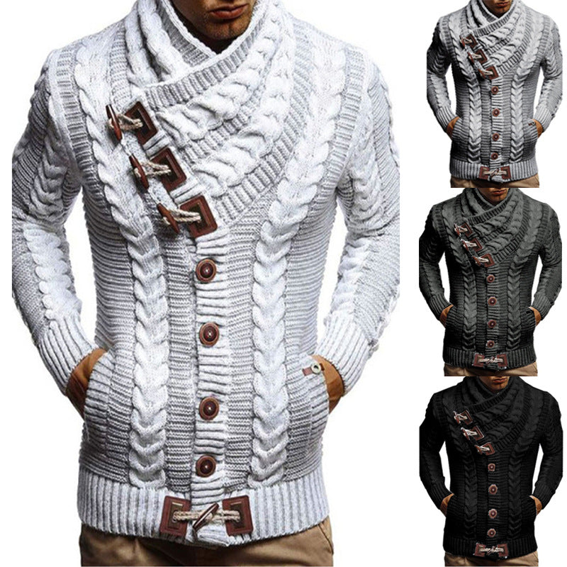 Herren Strickjacke Grobstrick Moderne Knöpfe - IdealeKleiden