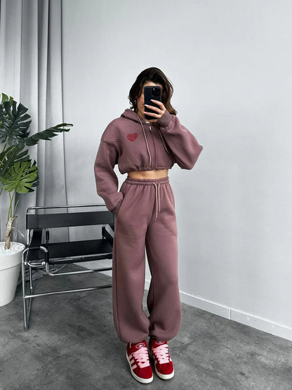 Women's Tracksuit Hoodie Joggers Set Comfortable