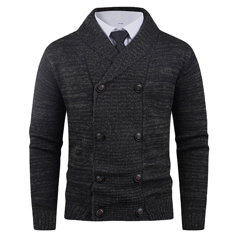 Men's Cardigan Modern Shawl Collar Button Design