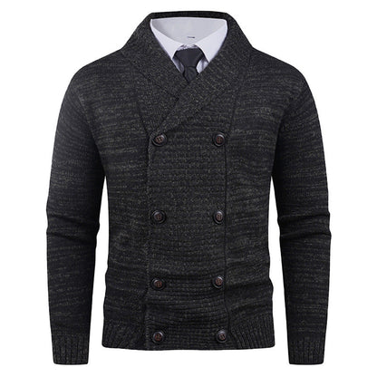 Men's Cardigan Modern Shawl Collar Button Design
