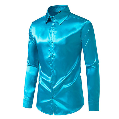 Men's Satin Shirt Elegant Classic
