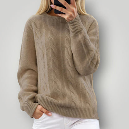 Women's Knitted Sweater - Soft Winter Pullover Long Sleeve