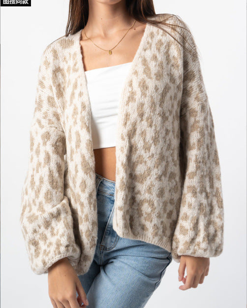 Women's Cardigan Leopard Print Trendy Style