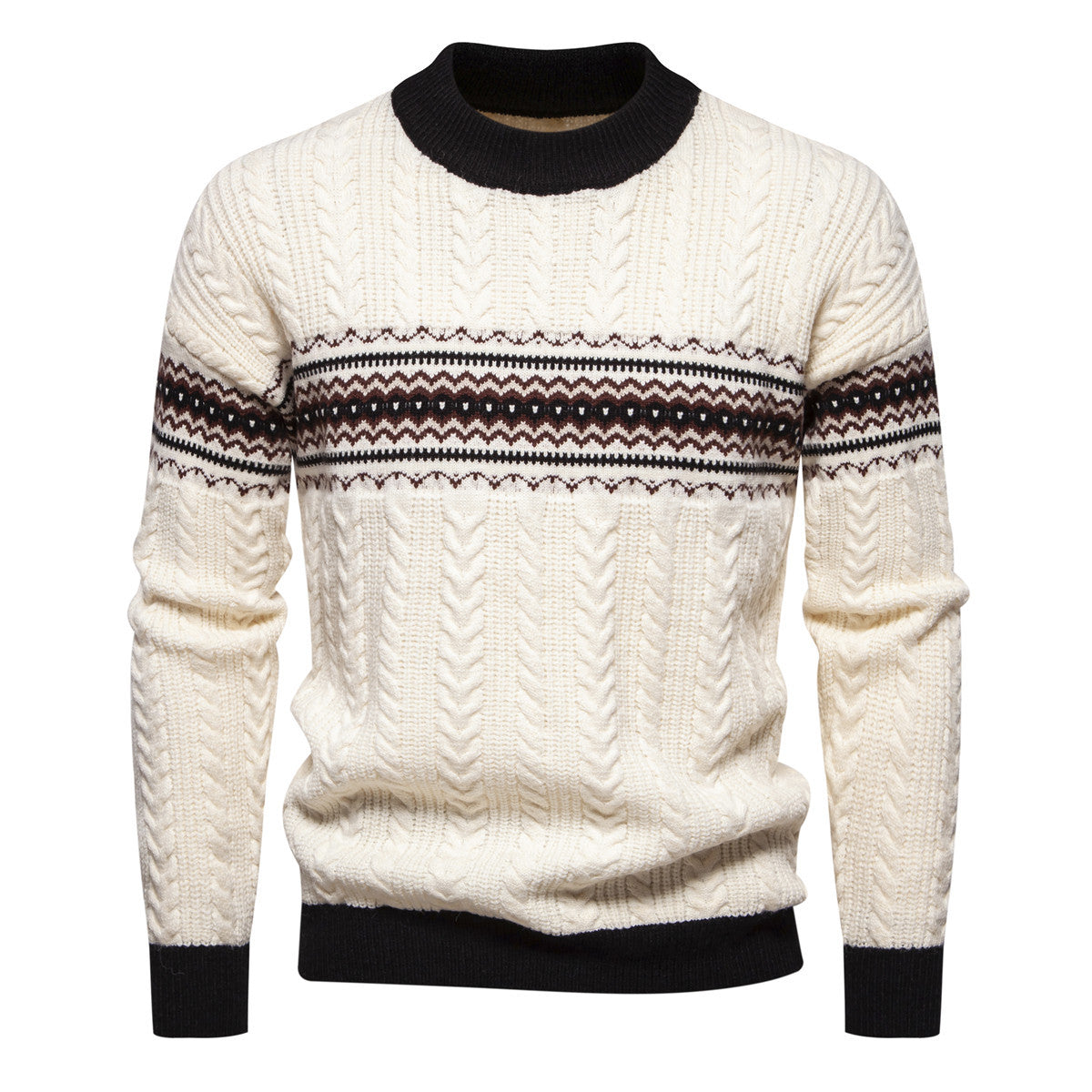 Men's Knitted Sweater Modern Cable Knit Elegant Design