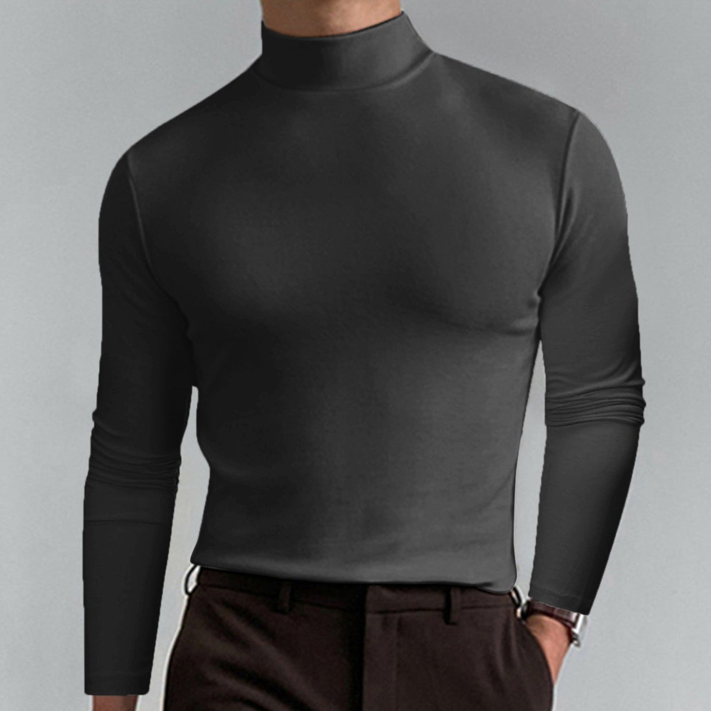 Men's Fine Cotton Turtleneck Sweater Elegant Design