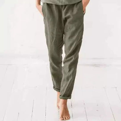 Women's Linen Trousers Comfortable Elegant with Pockets